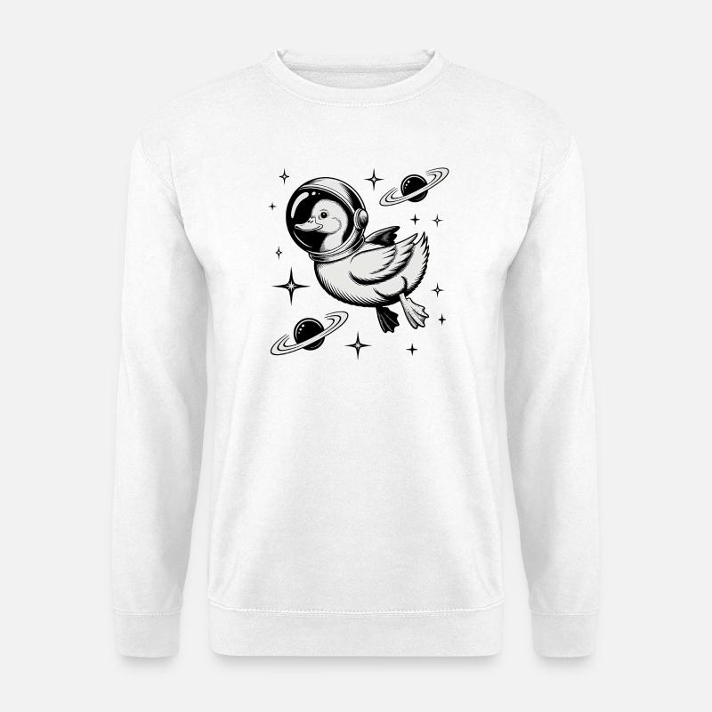 Goose in Space - Cool Astonomy Logo - Unisex Pullover - Weiß
