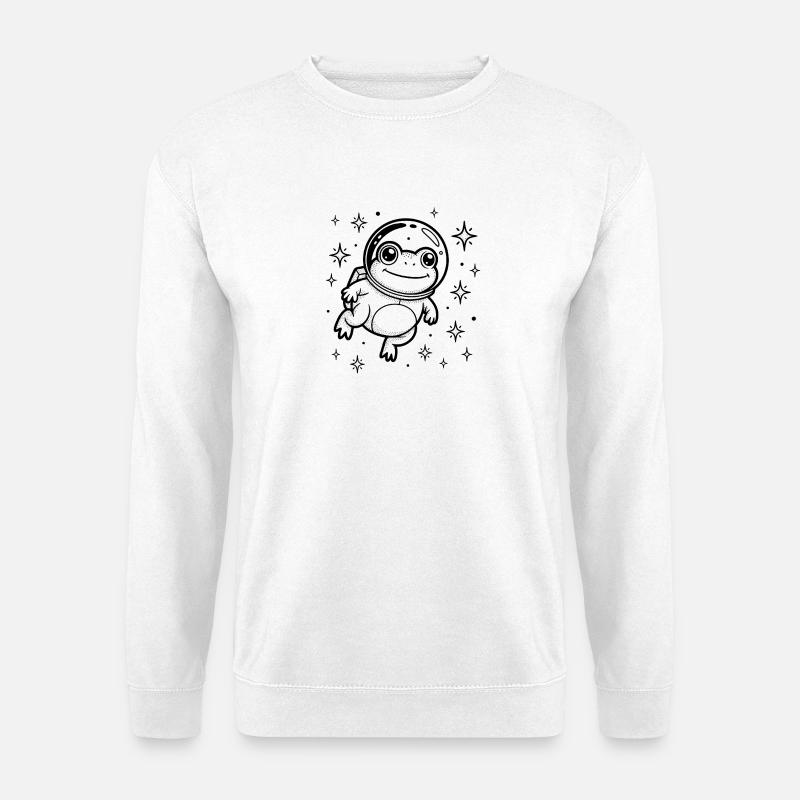 Frog in Space - Cool Astonomy Logo - Unisex Pullover - Weiß