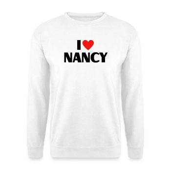 I love Nancy Rotes Herz Liebe Fan Geschenk - Unisex Pullover - Weiß - Vorne
