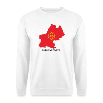 Map of the Midi-Pyrénées - Unisex Sweatshirt - white - Front