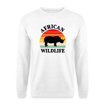 Nashorn Afrika Tier Safari Serengeti Tiere - Unisex Pullover - Weiß - Vorne