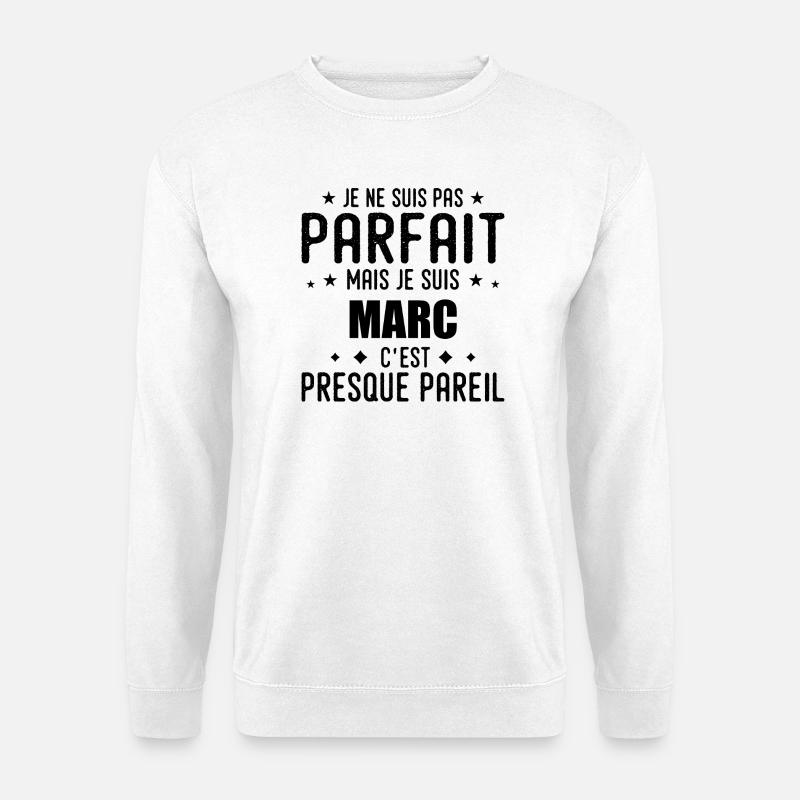 Marc: authentisch, unvollkommen, oben, perfekt - Unisex Pullover - Weiß