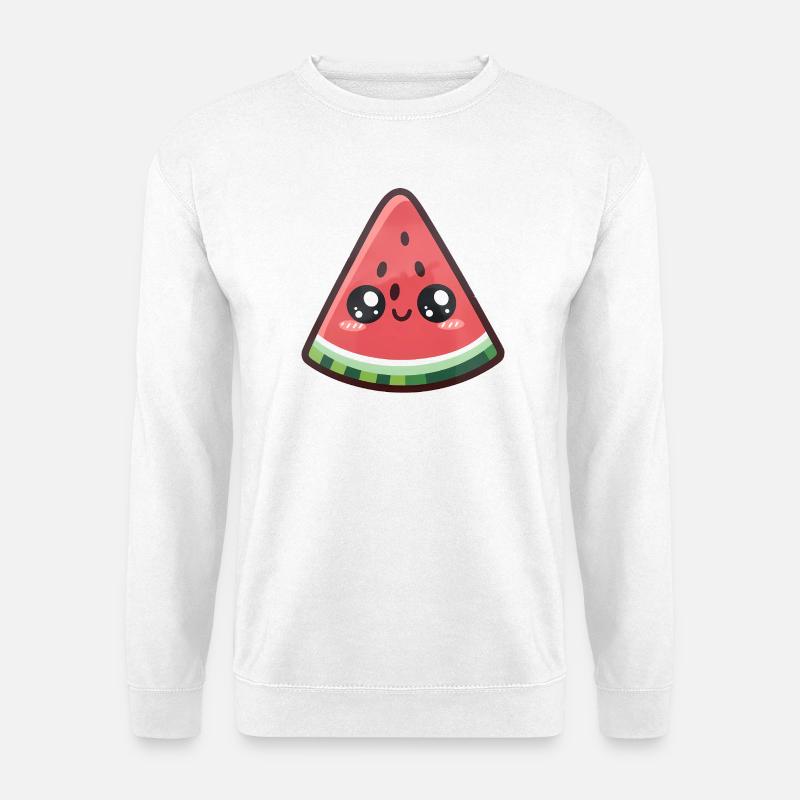 Tranche de pastèque kawaii - Sweat-shirt Unisexe - blanc