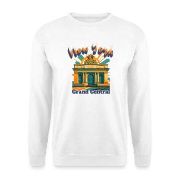 NEW YORK CITY - GRAND CENTRAL STATION Retro Shirt - Unisex Pullover - Weiß - Vorne