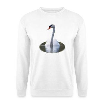 Elegant swan on calm water - Unisex Sweatshirt - white - Front