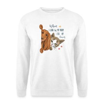 Dog and cat - Unisex Sweatshirt - white - Front