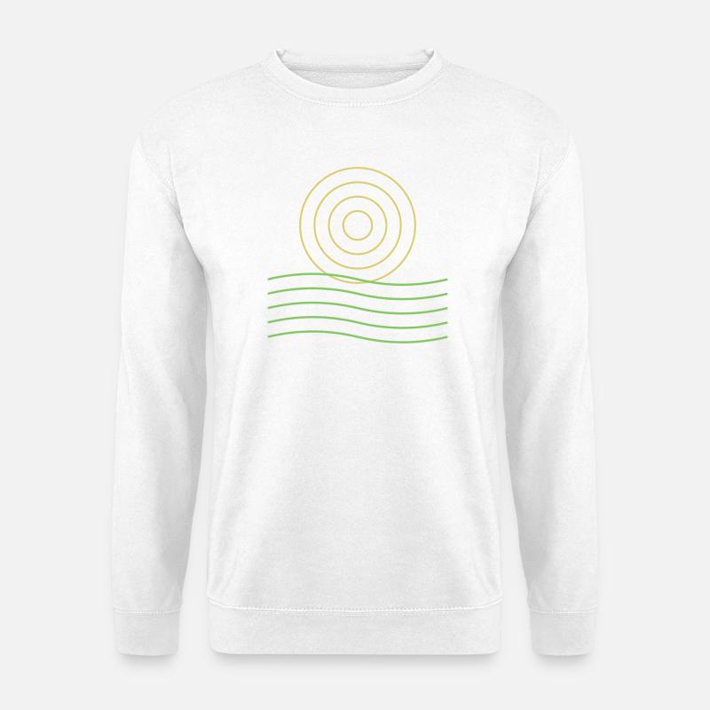 Abstraktes Sonnensymbol und Linien - Unisex Pullover - Weiß