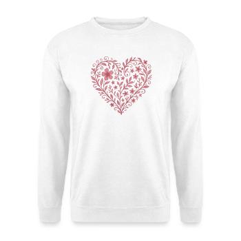 Filigree flower heart motif - Unisex Sweatshirt - white - Front