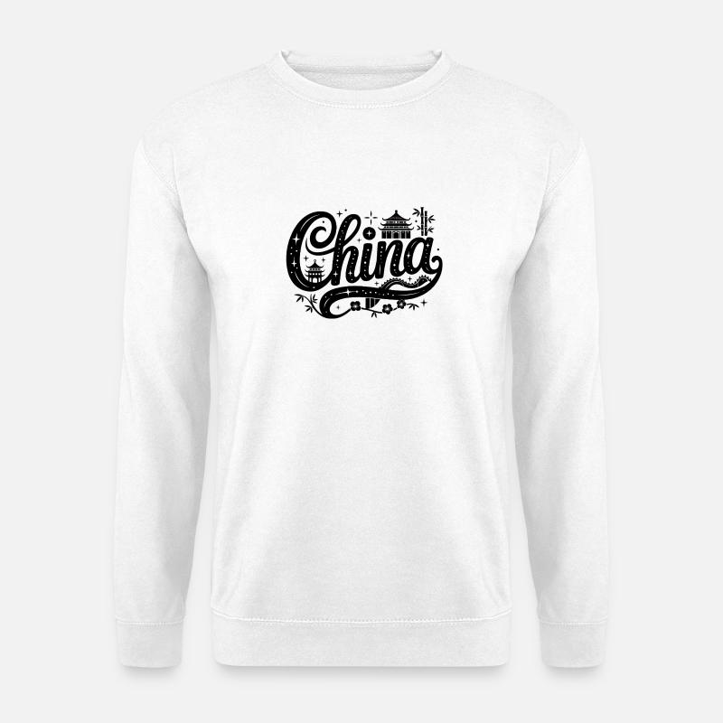 China - Souvenir-Design - Unisex Pullover - Weiß