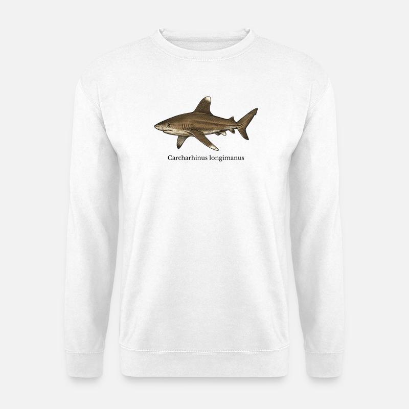 Carcharhinus longimanus Hai Design - Unisex Pullover - Weiß