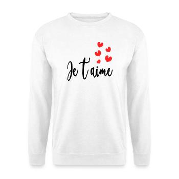 ICH LIEBE DICH. PAAR. HERZ. WEIHNACHTEN. GERADE VERHEIRATET. JUNGGESELLENABSCHIED - Unisex Pullover - Weiß - Vorne