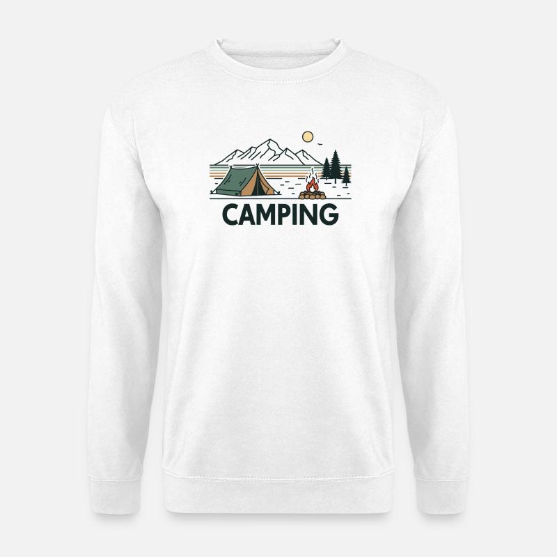 Abendliches Camping unter Sternenhimmel - Unisex Pullover - Weiß