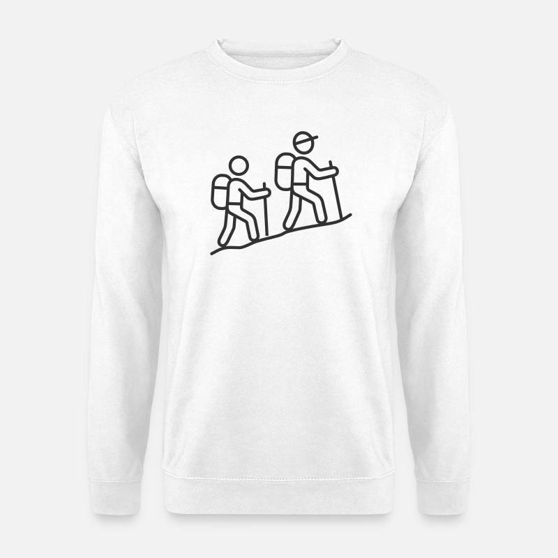 Bergwandern Duo Linie Symbol - Unisex Pullover - Weiß