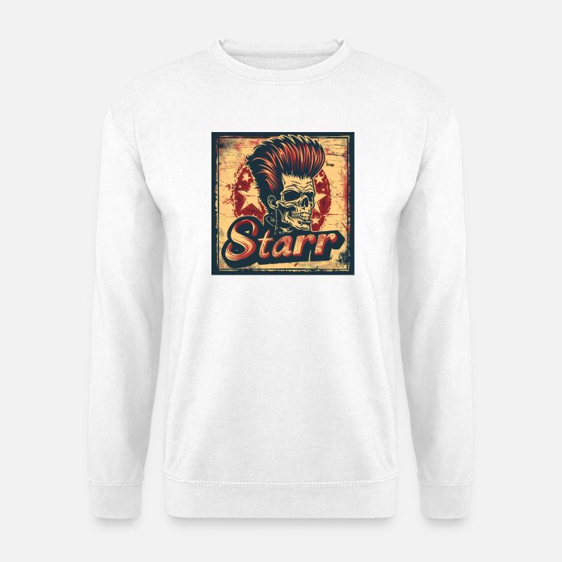 Punkrock-Stil Schädel Illustration - Unisex Pullover - Weiß