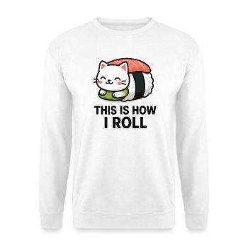Cat Sushi Illustration - Unisex Sweatshirt - white - Front