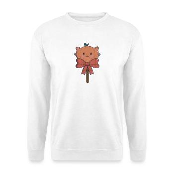 Pumpkin Lollipop – Kawaii Halloween 🎃🍭 - Unisex Sweatshirt - white - Front
