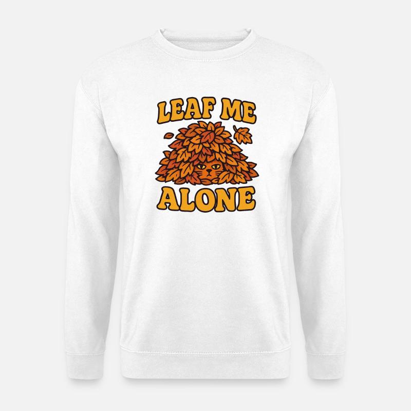 Herbstbaumblattkatzenillustration - Unisex Pullover - Weiß
