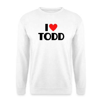 J'aime Todd Red Heart Love Fan Gift - Sweat-shirt Unisexe - blanc - Devant