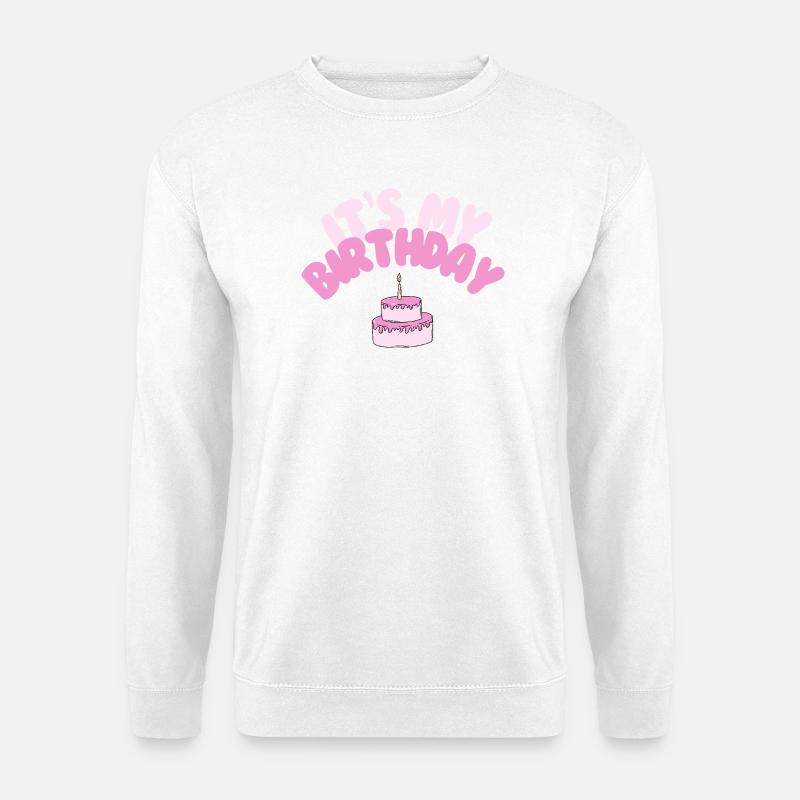 It’s My Birthday Shirt | Geburtstag mit Kuchen - Unisex Pullover - Weiß
