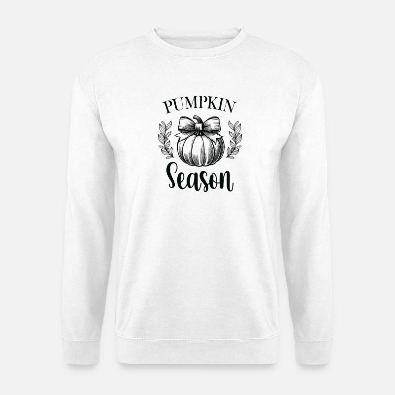 Handgezeichnete Illustration zur Kürbissaison - Unisex Pullover - Weiß