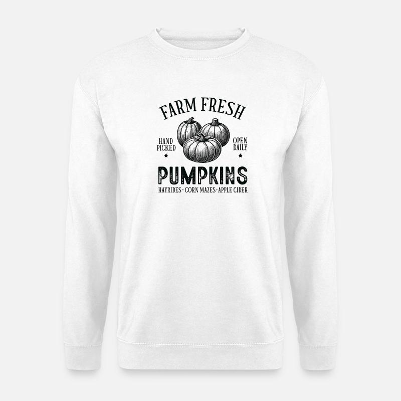 Herbstkürbisse im rustikalen Stil - Unisex Pullover - Weiß