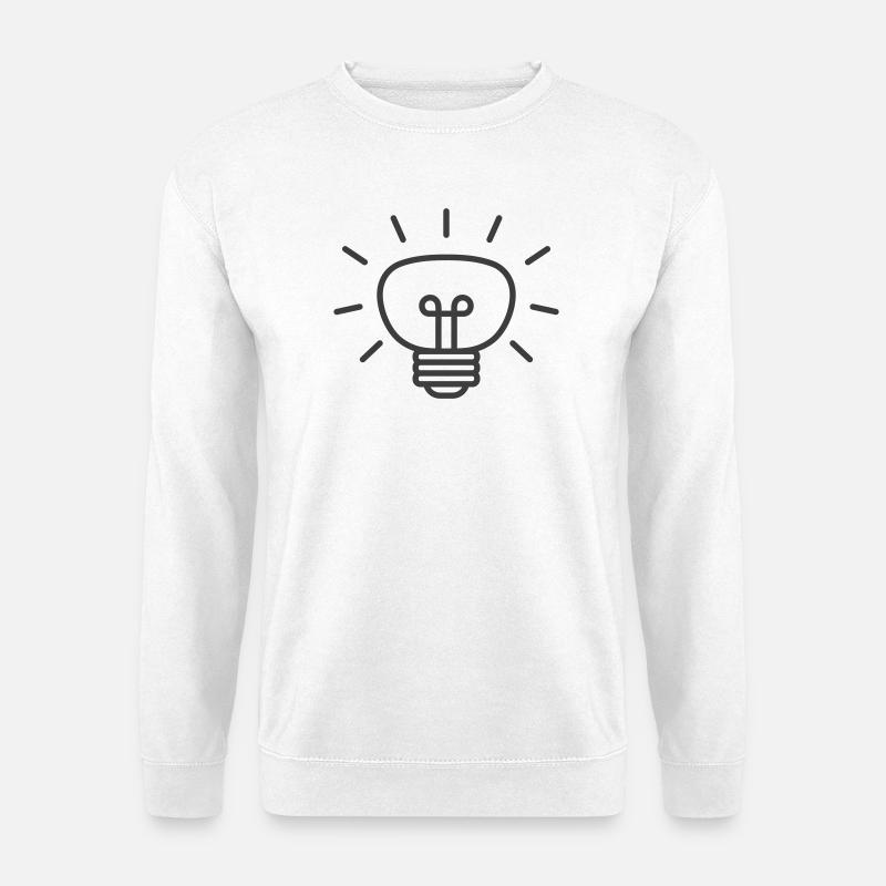 Glowing Light Bulb Line Icon - Unisex Sweatshirt - white