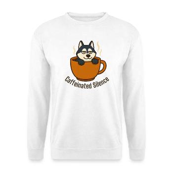 Husky se relaxant dans une tasse à café - Sweat-shirt Unisexe - blanc - Devant
