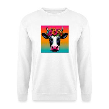Kuh - Unisex Pullover - Weiß - Vorne - Alina (178cm) & Michal (187cm)
