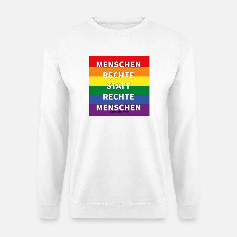 Menschenrechte statt rechte Menschen - Unisex Pullover - Weiß