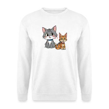 Illustration de copain de chat ludique - Sweat-shirt Unisexe - blanc - Devant
