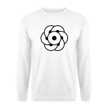 Fleur de crop circle – Art cosmique géométrique - Sweat-shirt Unisexe - blanc - Devant