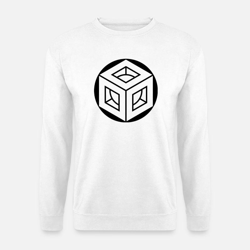 Design du crop circle cube de Metatron - Sweat-shirt Unisexe - blanc