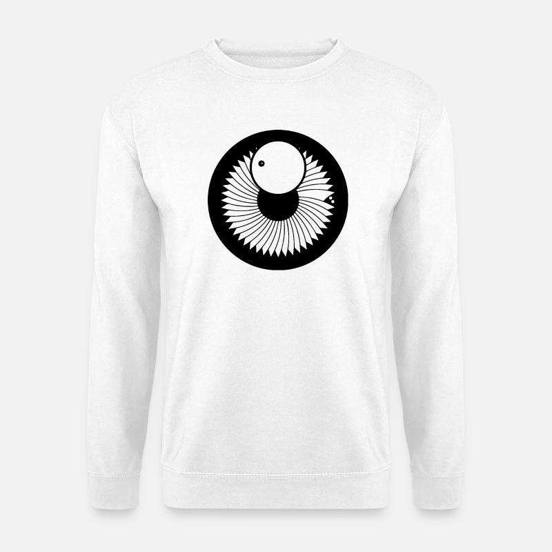 Sonnenauge – Kosmische Kornkreiskunst - Unisex Pullover - Weiß