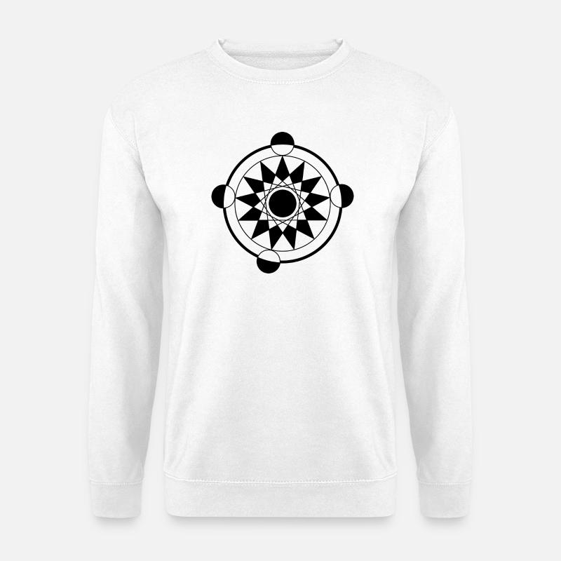 Futuristisches geometrisches Kornkreis-Mandala - Unisex Pullover - Weiß