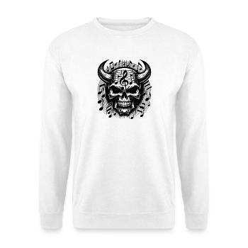 Crâne et notes pour toujours Musique jusqu’à la mort - Sweat-shirt Unisexe - blanc - Devant