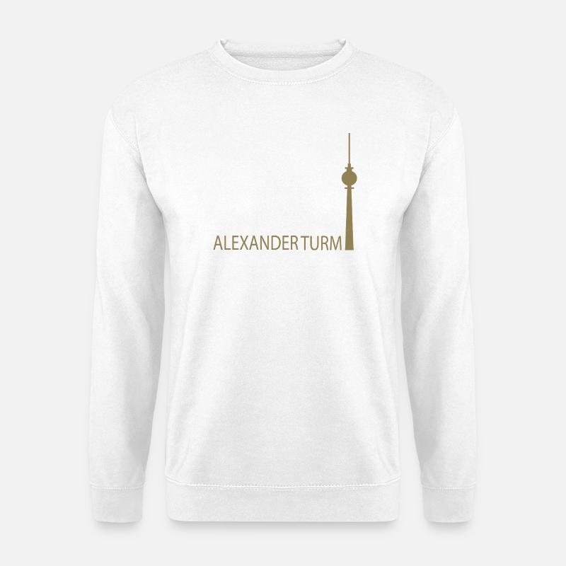 Witziger Berliner Fernsehturm Silhouette Parodie - Unisex Pullover - Weiß