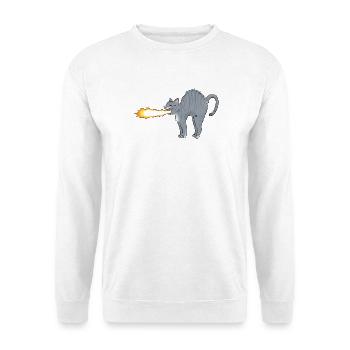 Chat-lumeau - Sweat-shirt Unisexe - blanc - Devant