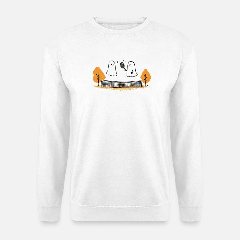 Halloween Tennis Geister Herbst Spaß Match - Unisex Pullover - Weiß