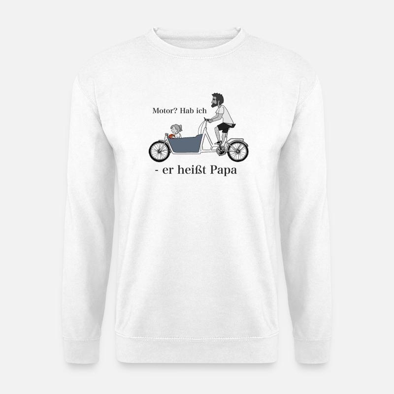 Papa auf Lastenrad - Unisex Pullover - Weiß
