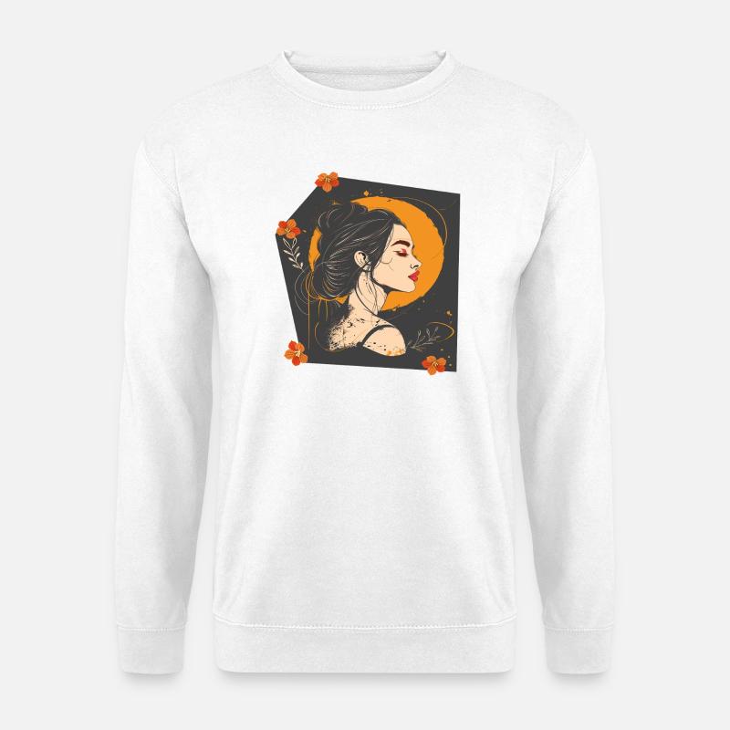 Frauengesicht - Unisex Pullover - Weiß