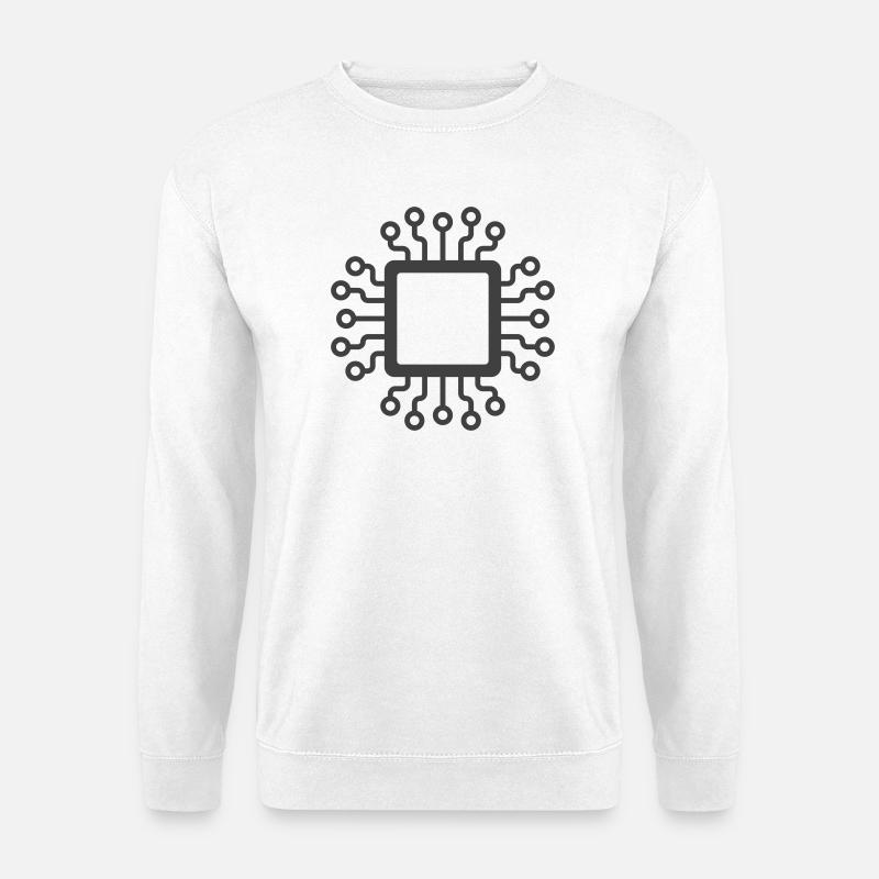 Microchip Circuit Icon Logo - Unisex Sweatshirt - white