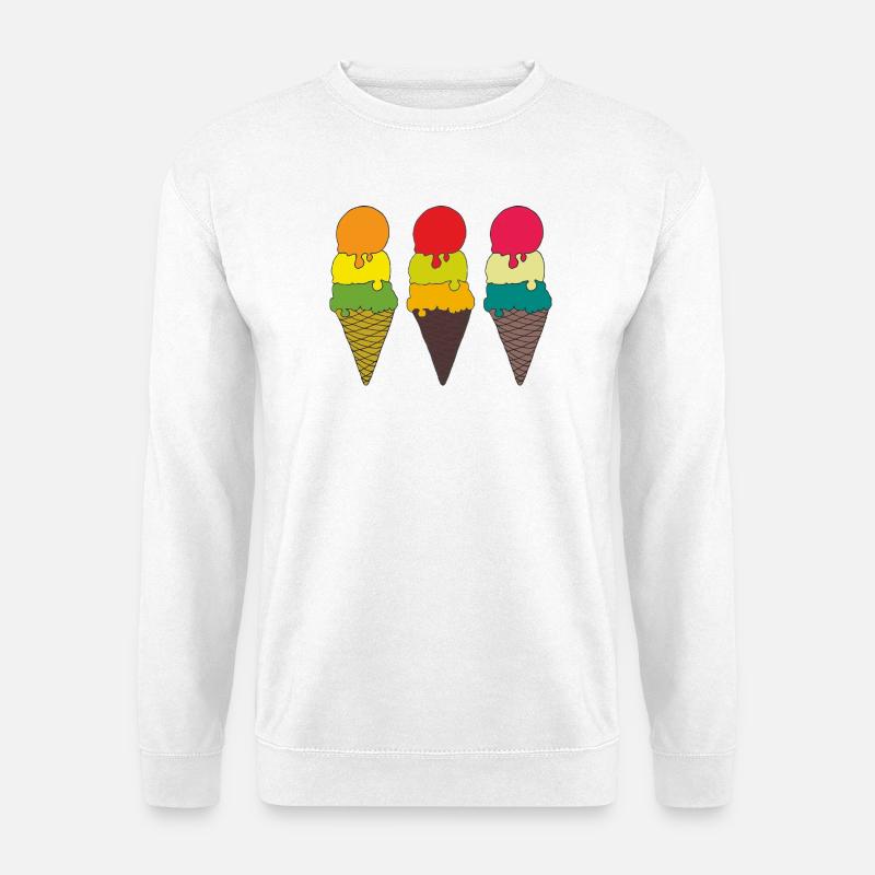 Bunte Eistüten Illustration - Unisex Pullover - Weiß