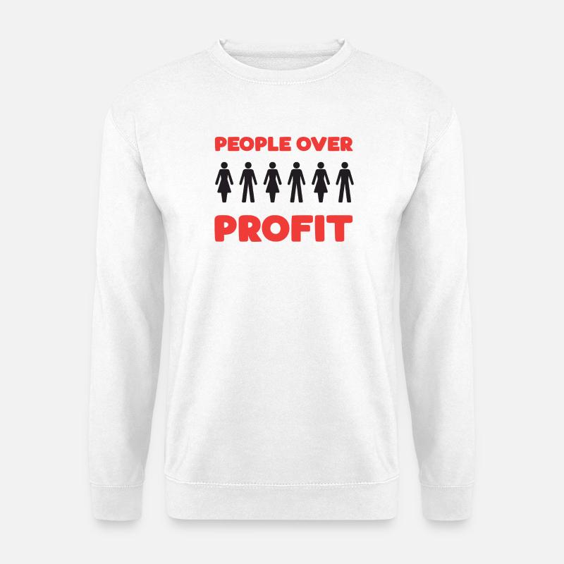 Menschen vor Profit - Unisex Pullover - Weiß