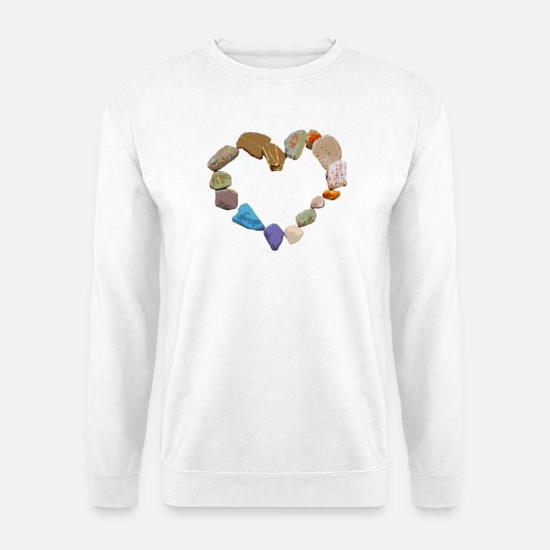 Herz aus bunten Steinen - Unisex Pullover - Weiß