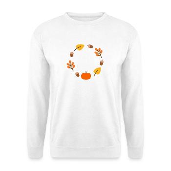 Herbst-Waldkreis-Design - Unisex Pullover - Weiß - Vorne - Alina (178cm) & Michal (187cm)