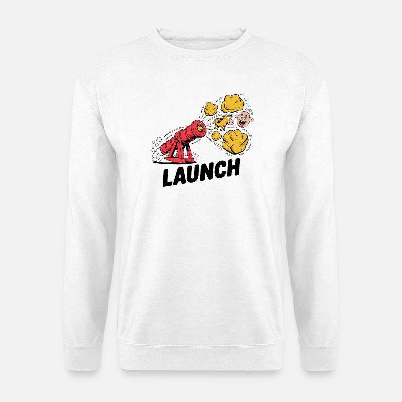 Comic Dinosaur Cannon Explosion Design - Unisex Sweatshirt - white