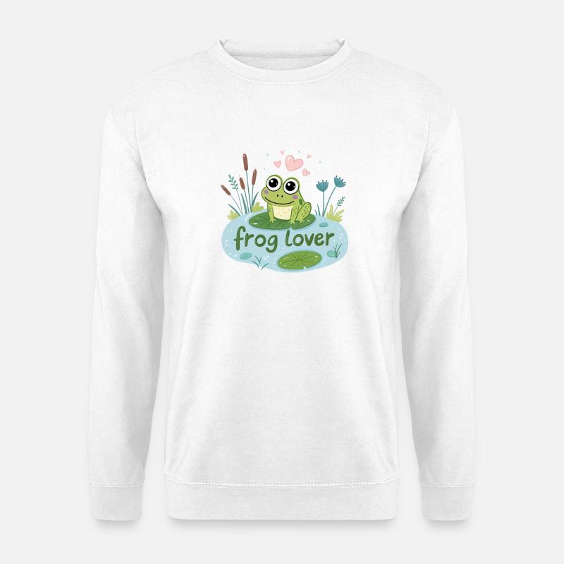Flirt Design des verliebten Frosches - Unisex Pullover - Weiß