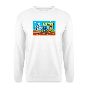 IA course course dessin animé - Sweat-shirt Unisexe - blanc - Devant