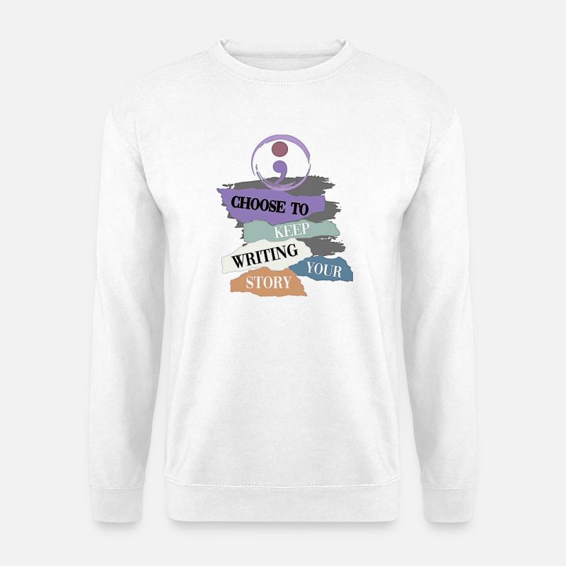 Inspirierender Schreib-Motivations-Wandteppich - Unisex Pullover - Weiß