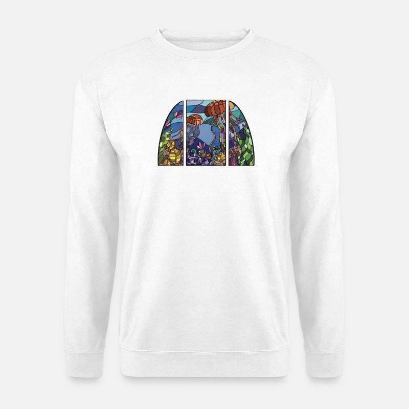 Jellyfish_Window_2 - Unisex Pullover - Weiß